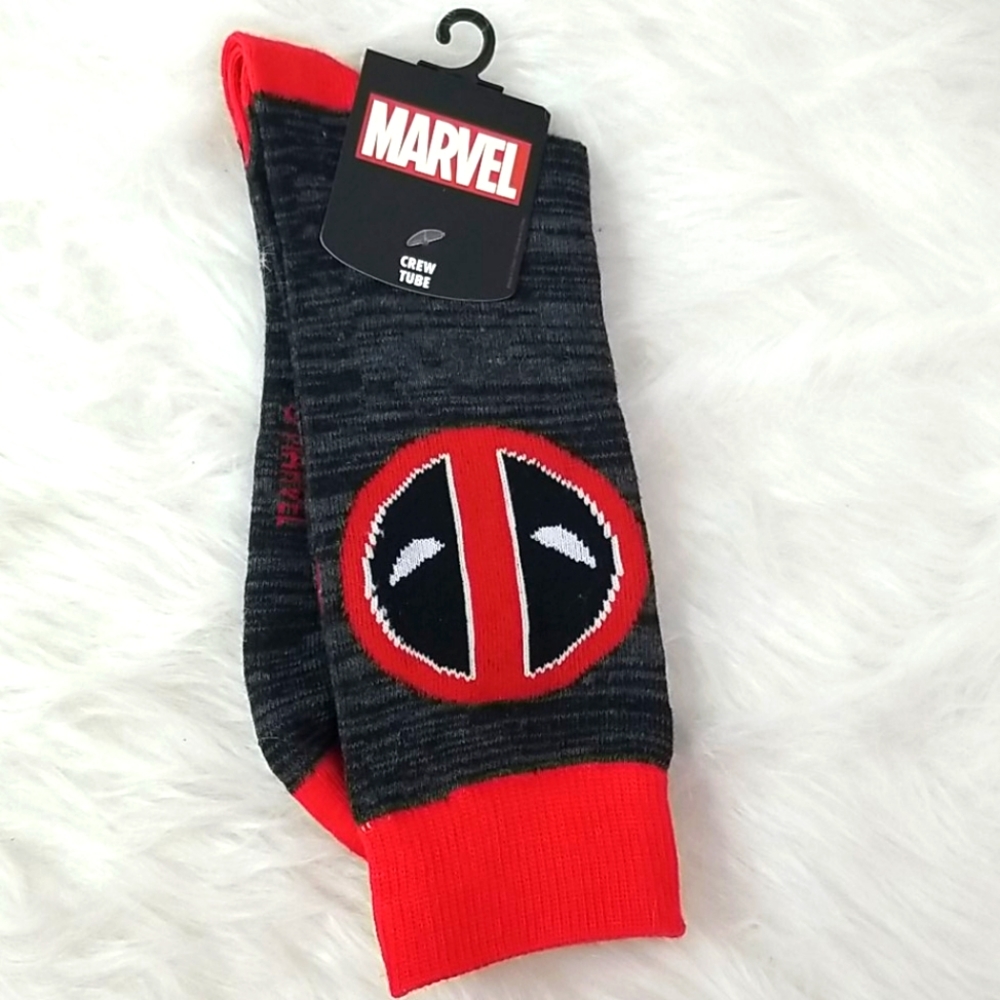 MARVEL " DEADPOOL " MENS CREW TUBE SOCKS